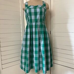 J. Crew Karina Gingham Check Midi Dress Size 12